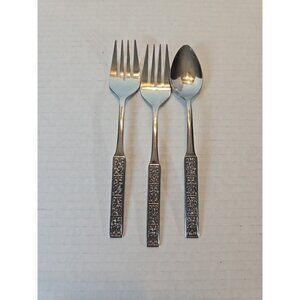 Nasco Stainless Korea Lot of‎ 3 2 Forks 1 Spoon Square Handle